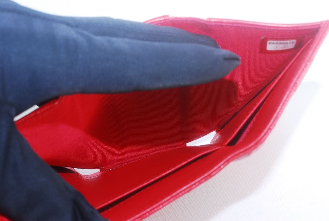 シャネル＊CHANEL＊キャビアスキン＊マトラッセ＊三つ折り財布＊レッド