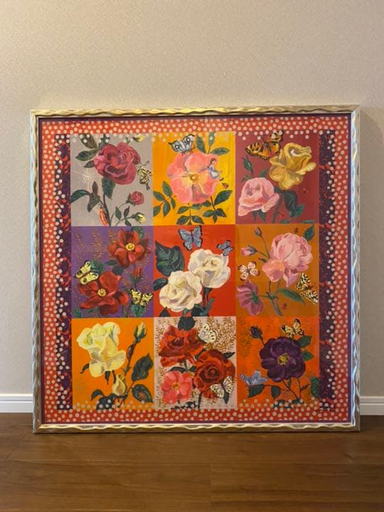 アート　シルクスカーフの額装品