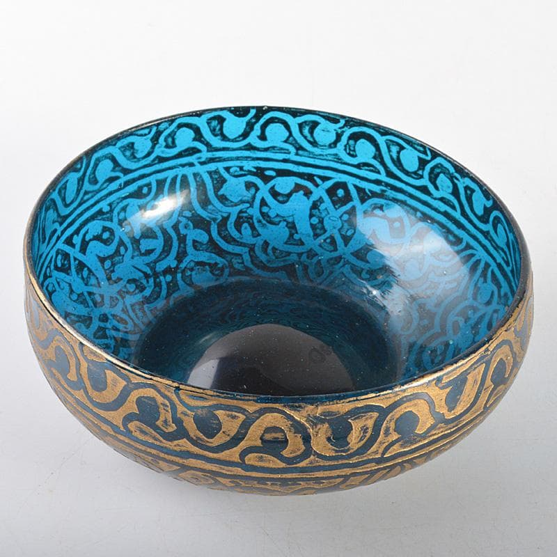 アンティーク　ガラス工芸　金彩　フィンガーボウル　V　R7253