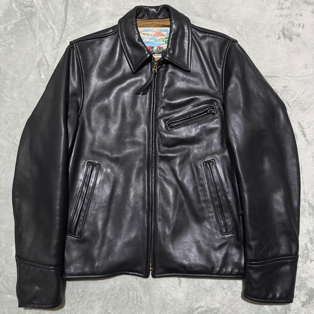 【極美品】AERO LEATHER EDIFICE別注 ホースハイド ブラック