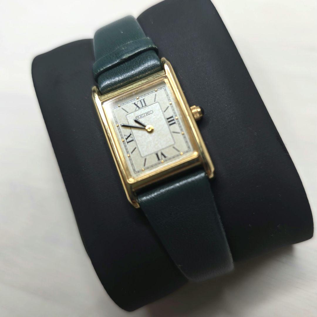 SEIKO×nano universe レザーベルト腕時計ゴールド✴︎グリーン