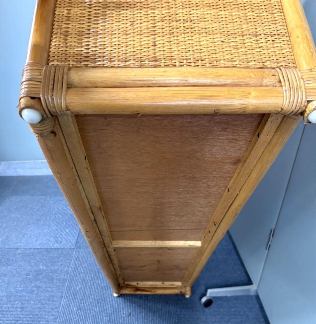 美品 籐 ラタン ワイドタイプ チェスト 収納 タンス 引き取り限定静岡県富士市