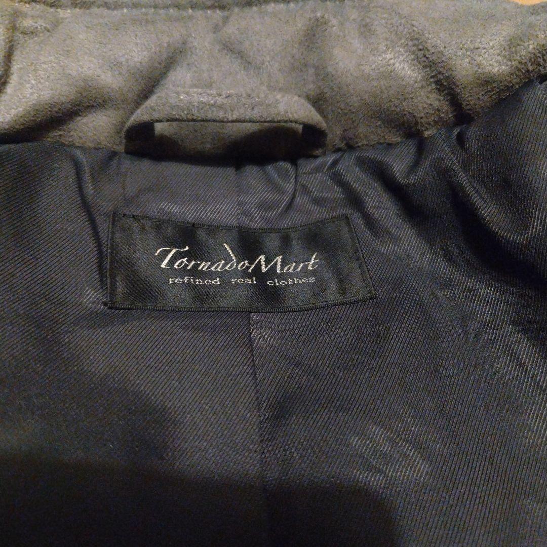 トルネードマート　フェイクレザーシングルライダースジャケット　ダブルジップ