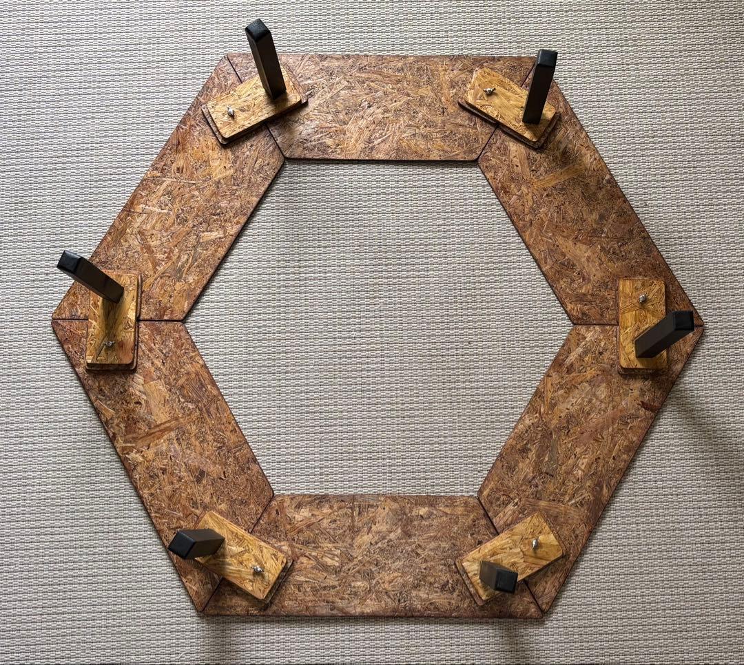 ヘキサテーブル65 ウォールナットニス仕上げ　FH65w