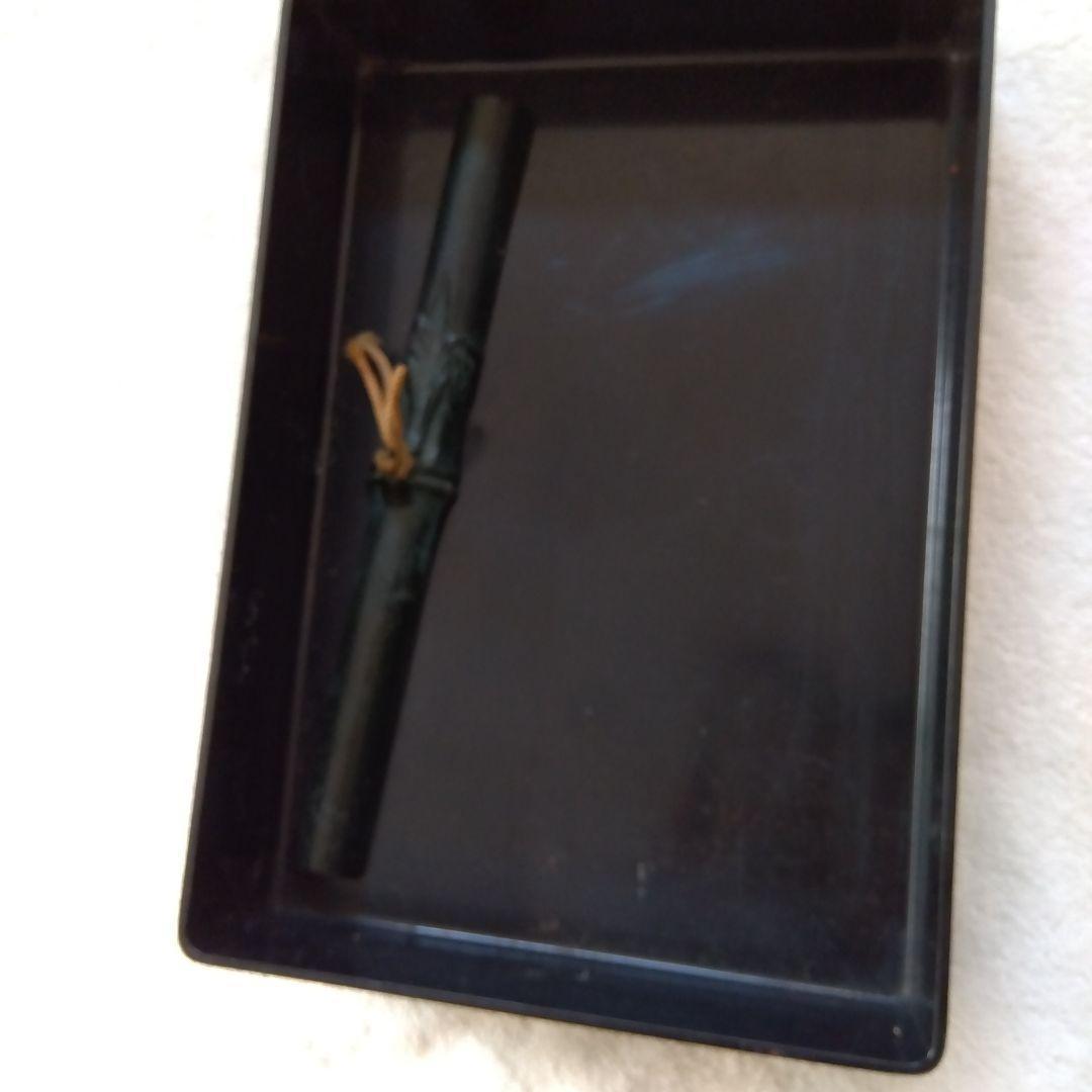 黒石製硯　硯箱 文鎮付き　準端渓