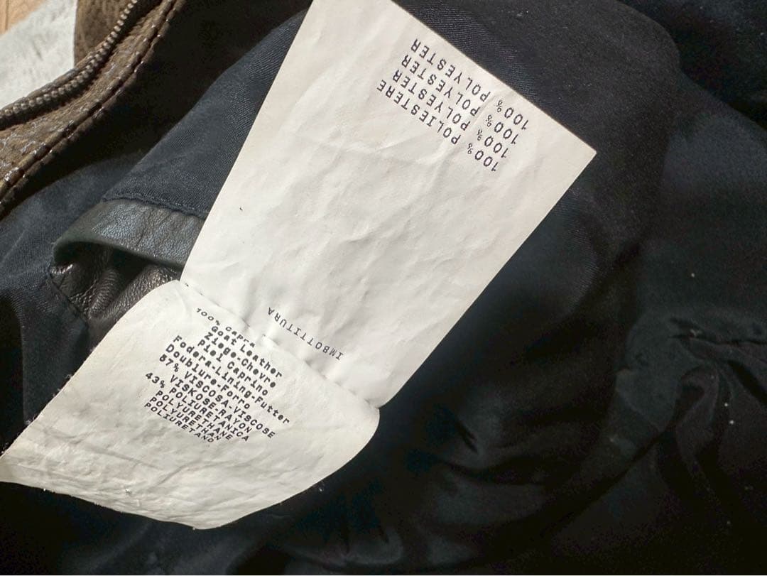 エンポリオアルマーニ シングルライダース レザージャケット 牛革 サイズ50