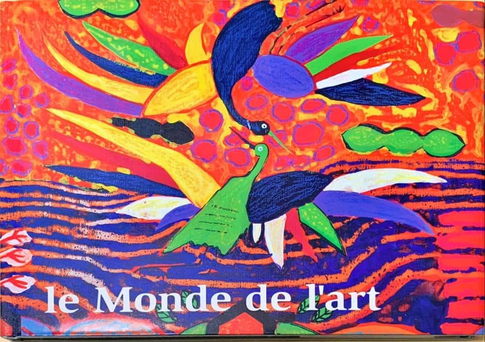 絵画　油絵（キャンバス）　「滝見の老人」　韓国人画家・申 英植　Ｆ１０号