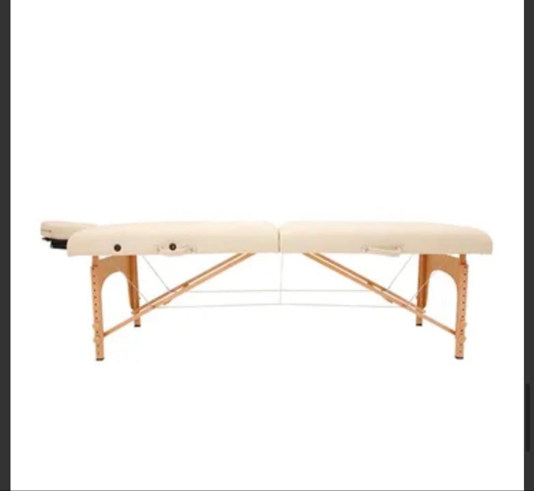 低反発 木製 折りたたみ マッサージベッド&大判タオル2枚