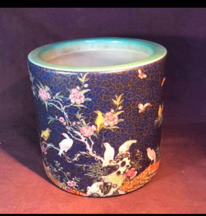 大清乾隆年製　花鳥文筆頭