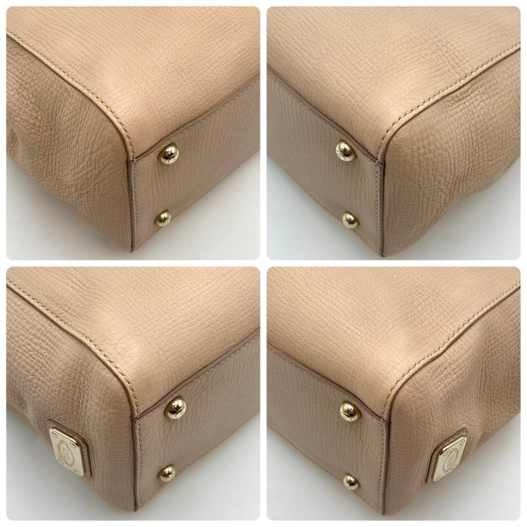 MOMO✨TOD'S Dバッグ レザー ライトベージュ 2way3室 ロゴ