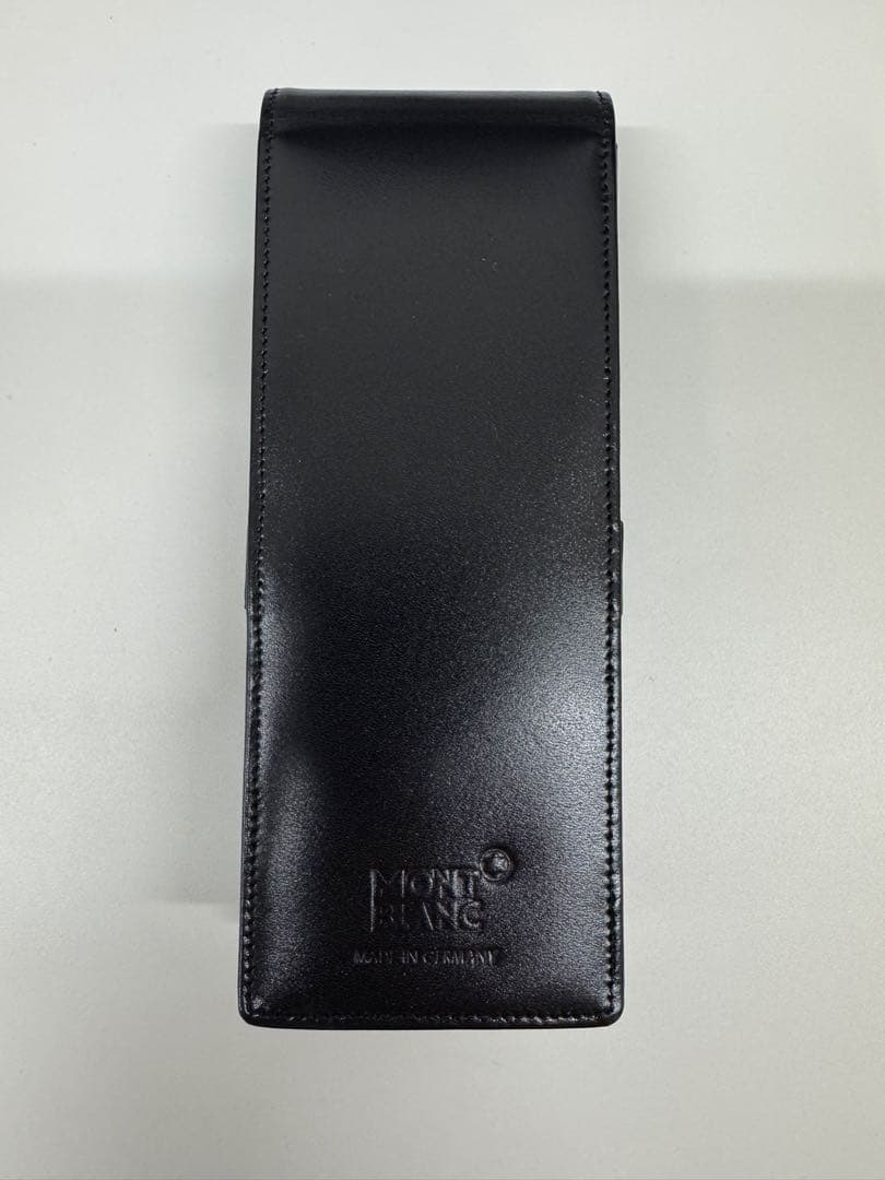 モンブラン Montblanc ブラック レザー 本革 ペンケース ３本用３本差