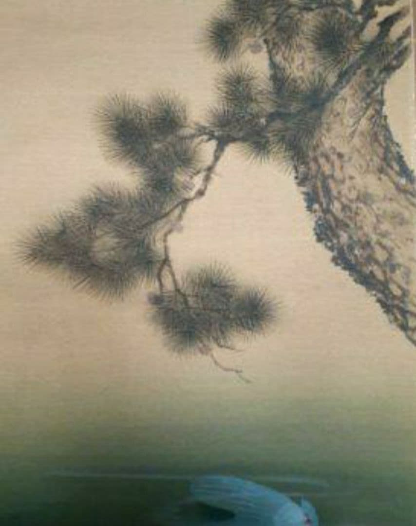 掛け軸/鯉/国井幸雪/二重箱