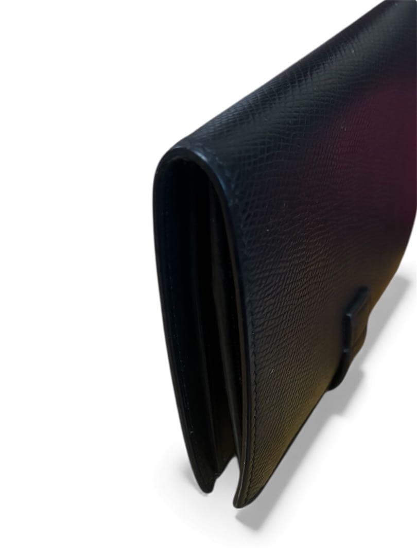 [美品]CELINE 二つ折り財布 ミディアム ストラップ ウォレット ブラック