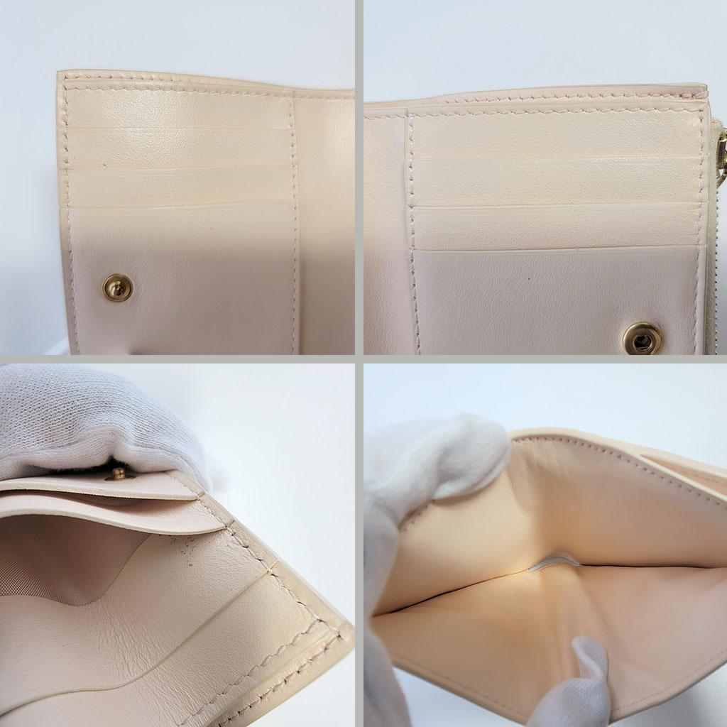 ボッテガヴェネタ　マキシイントレチャート　カセット二つ折財布ウォレット　ベージュ