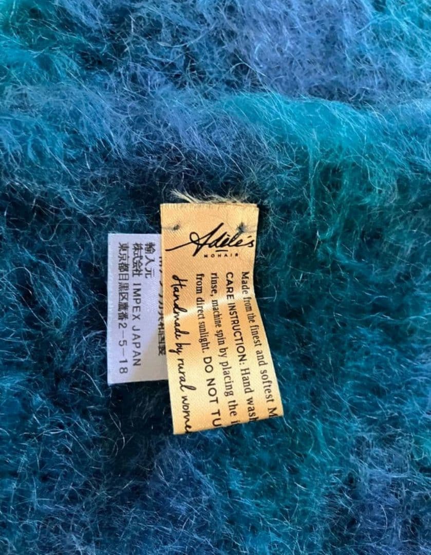 【美品】「Adele's MOHAIR (アデーレ モヘア)」大判マフラー