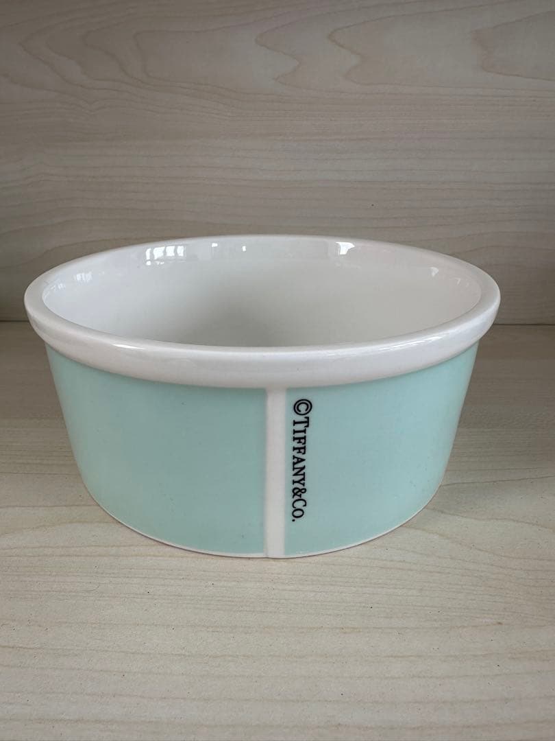 ティファニー ドッグ ボウル ボーンチャイナ フードボウル 餌入れ ラージ 美品