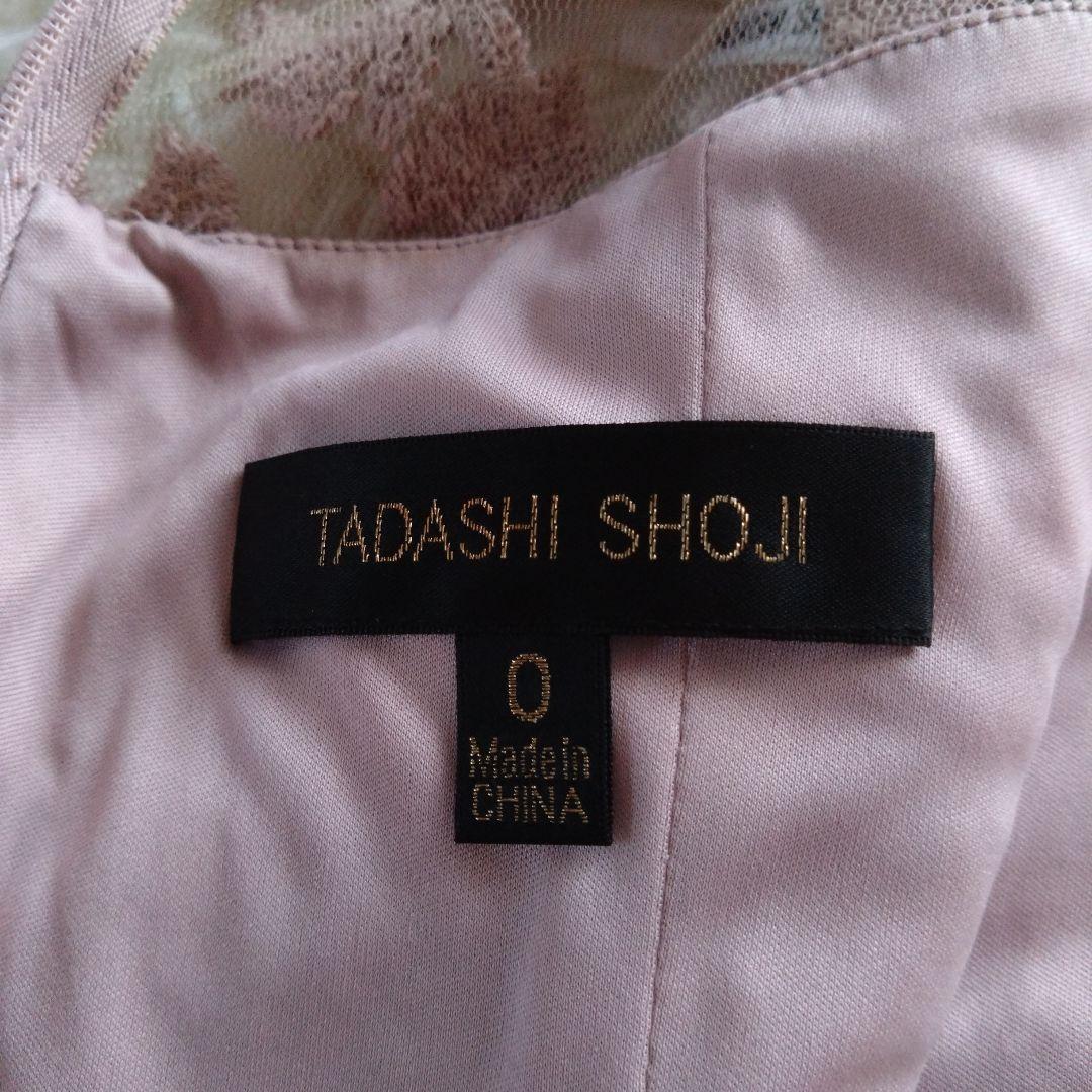 タダシショージ　ピンク　ワンピース　フラワー　スパンコール刺繍