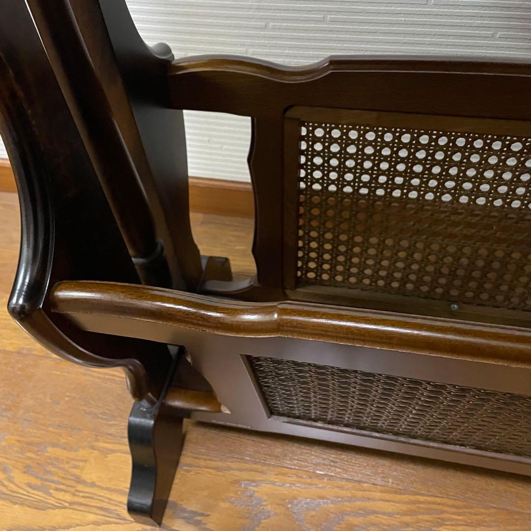 美品　オールドカリモク　サイドテーブル　マガジンラック付き　コロニアル