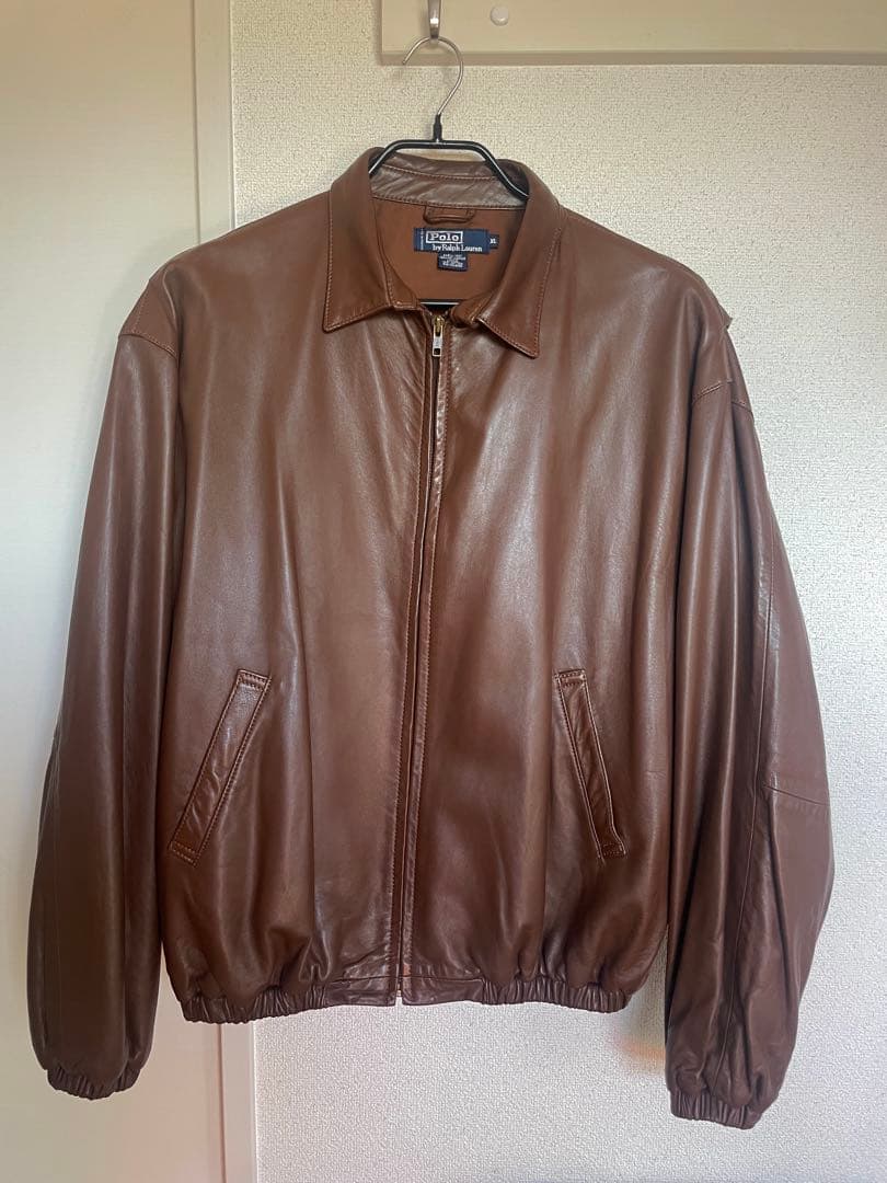 専用　90s polo ラルフローレン　スイングトップ　レザージャケット