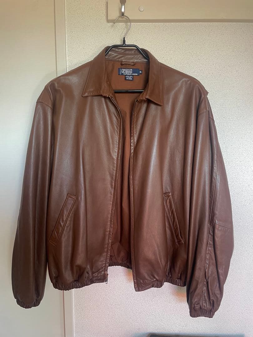専用　90s polo ラルフローレン　スイングトップ　レザージャケット
