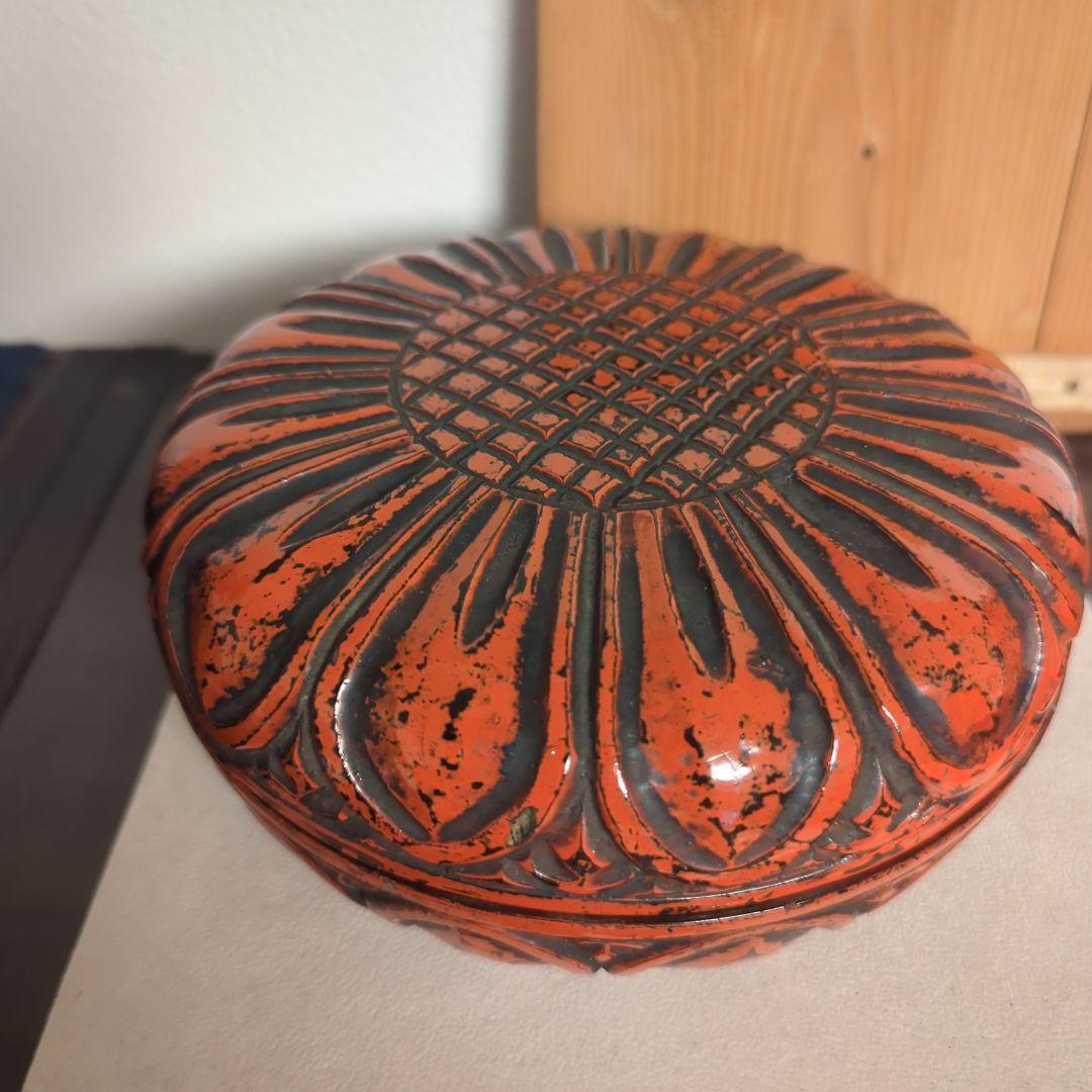 【値下げ】江戸時代　鎌倉彫喰籠　菓子器