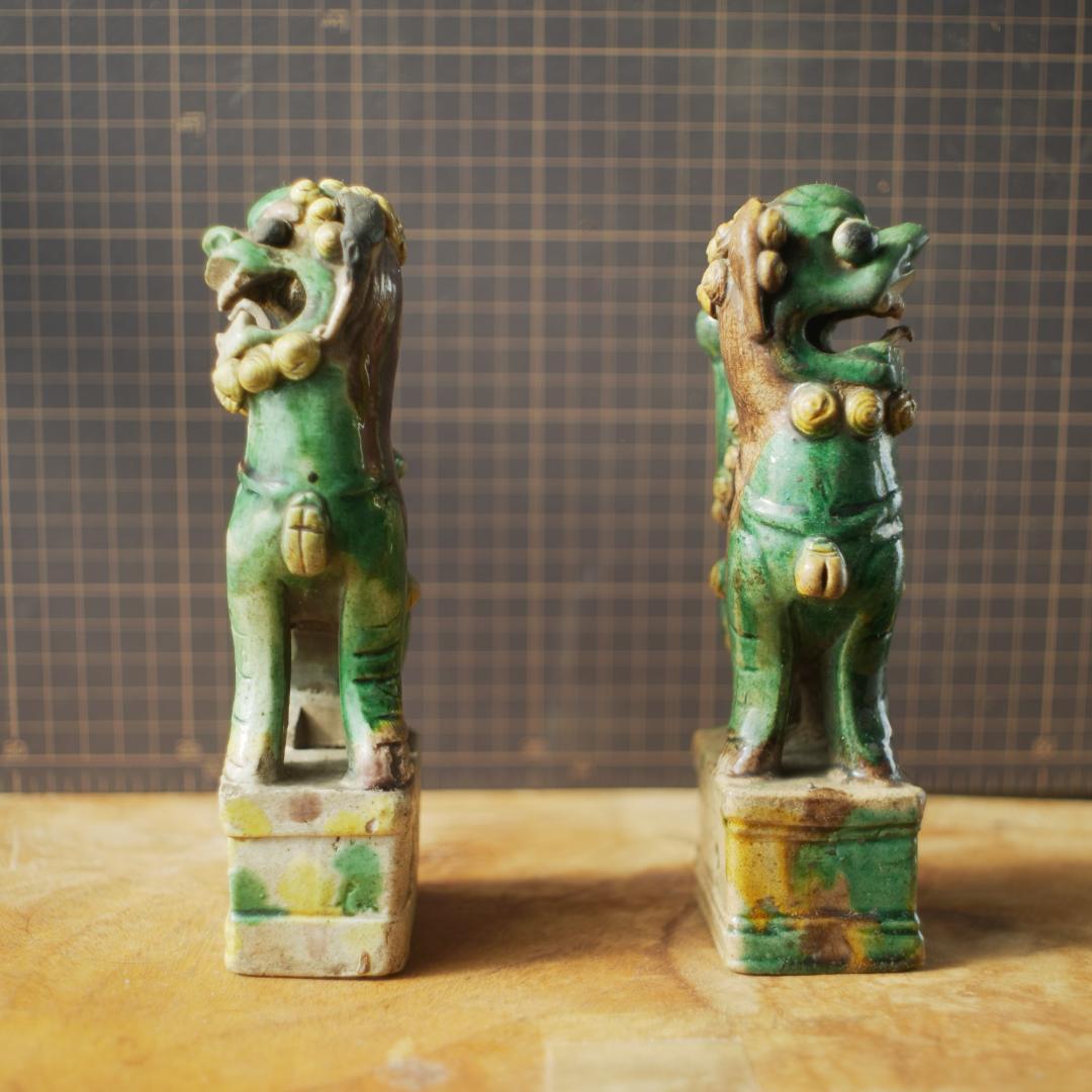 【民藝】唐三彩 獅子 置物 中国