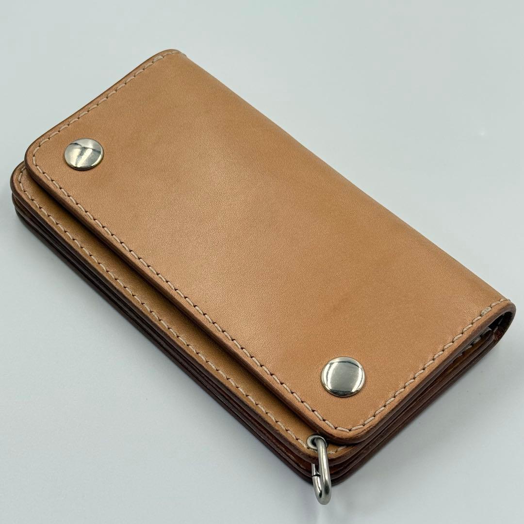 トラッカーウォレット(ナチュラル) サドルレザー　タロンジッパー　真鍮ニッケル