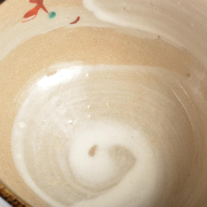 九谷焼　吉田勝山作　色絵金彩　抹茶碗　共箱　C　5440