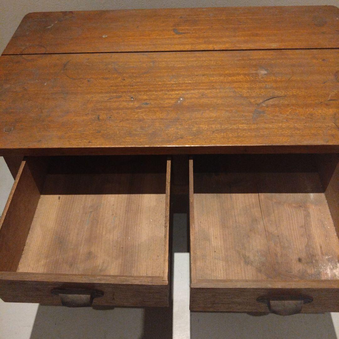 Mt4 木製座卓 2引き出し付き 昭和レトロ アンティーク 古民家 文机