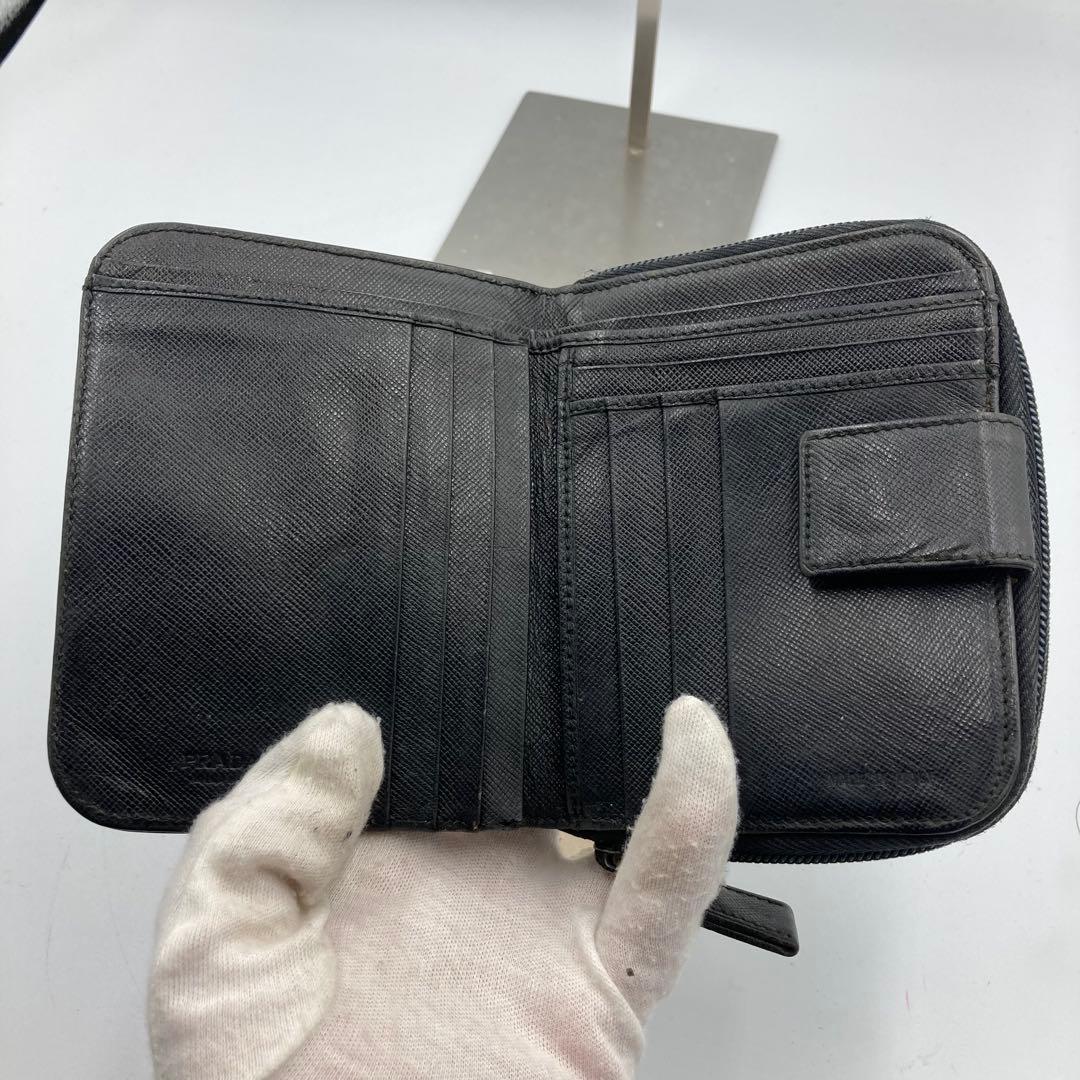 PRADA プラダ　折り財布　ブラック　サフィアーノ　250A