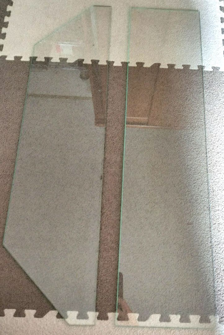 オーバーフロー曲げガラス水槽 濾過槽　セット　排水管付き