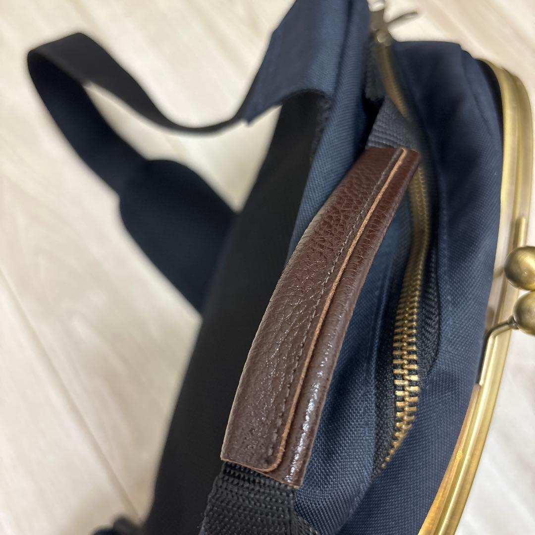 アヤノコウジ　がま口　ショルダーバッグ　ダークネイビー