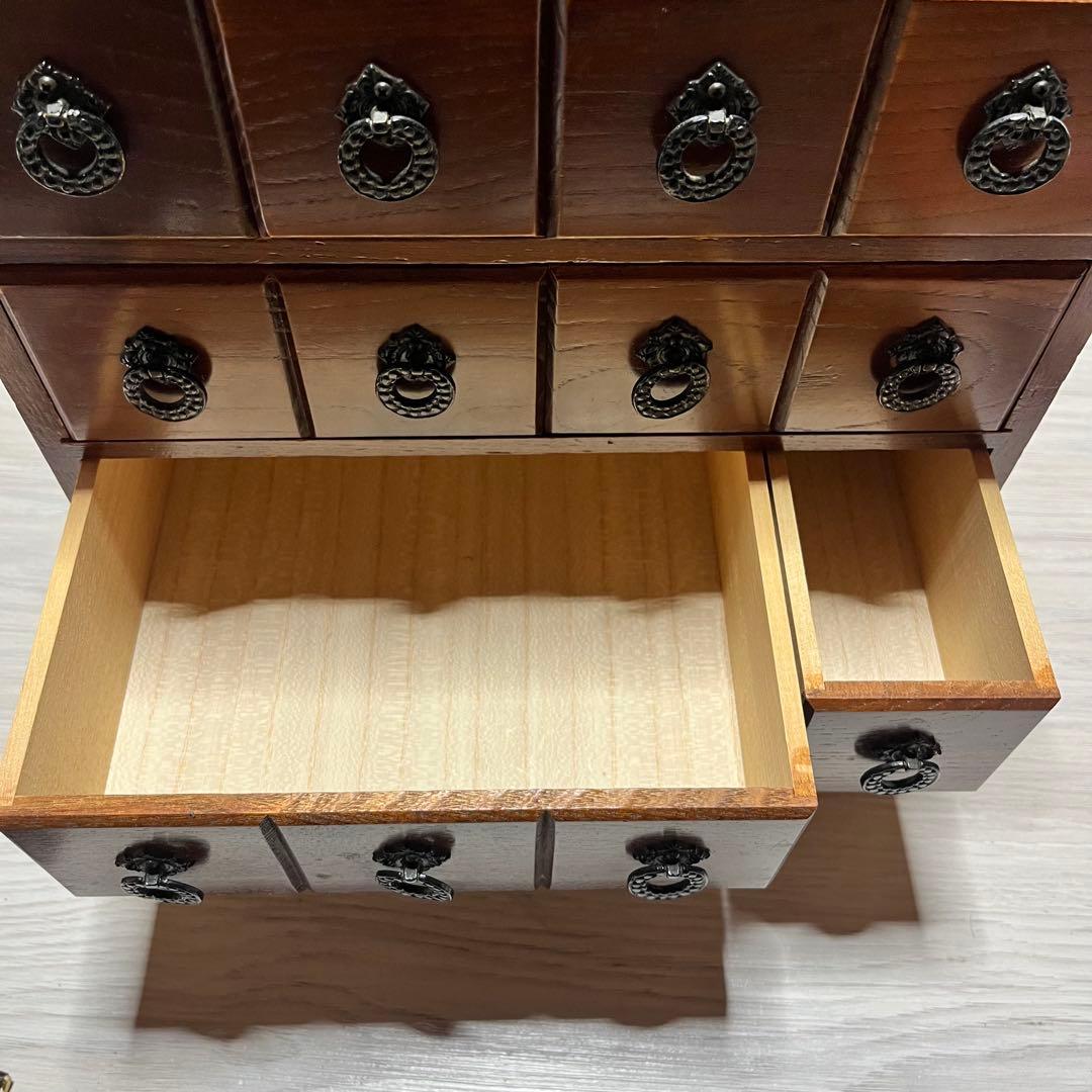 アンティーク　木製　9杯　引き出し 薬箪笥　薬箱