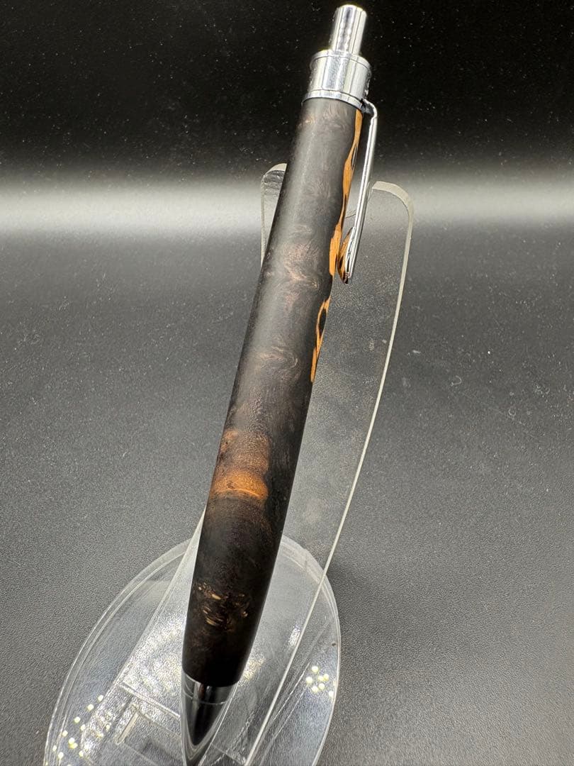 483極上　アフリカンブラックウッド　瘤杢　ツートン　木軸シャーペン　ボールペン
