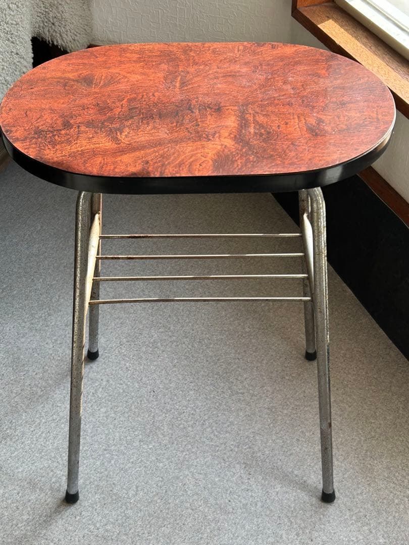 ヴィンテージ　鉄脚テーブル　古道具　アンティーク　古家具　昭和レトロ　当時物