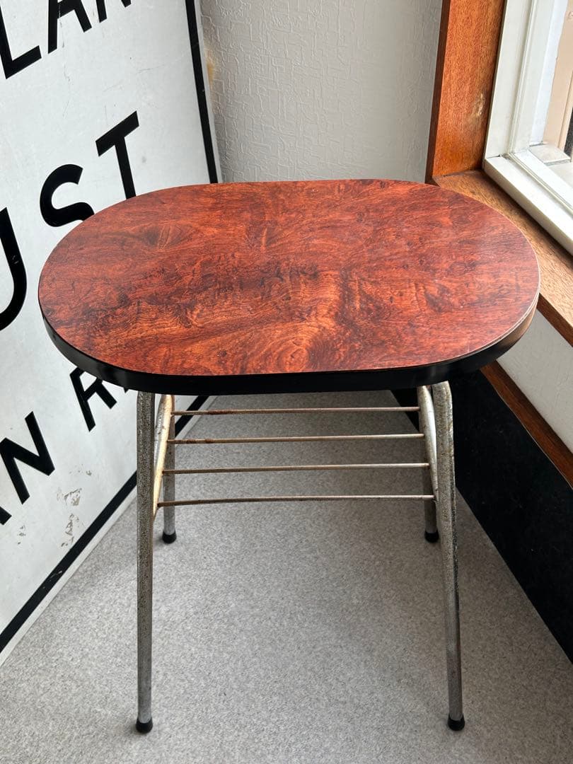 ヴィンテージ　鉄脚テーブル　古道具　アンティーク　古家具　昭和レトロ　当時物