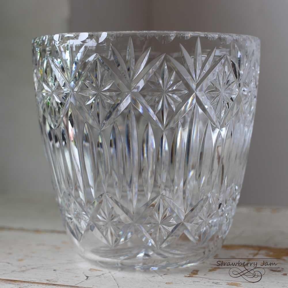 L2810-555 フランスアンティーク ガラスバケツ フルーツ バスケット