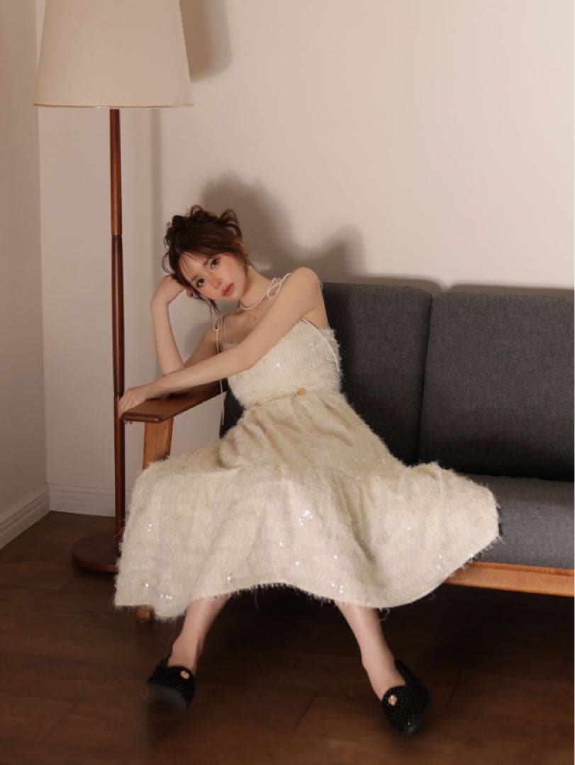 DEA by ROBE de FLEURS アイボリーキャバドレス S