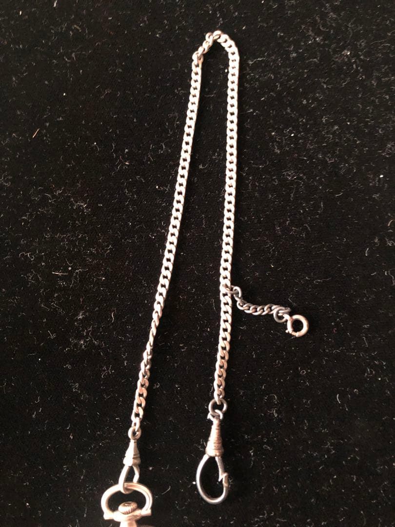 TAVANNES 社の懐中時計(銀の鎖付き)