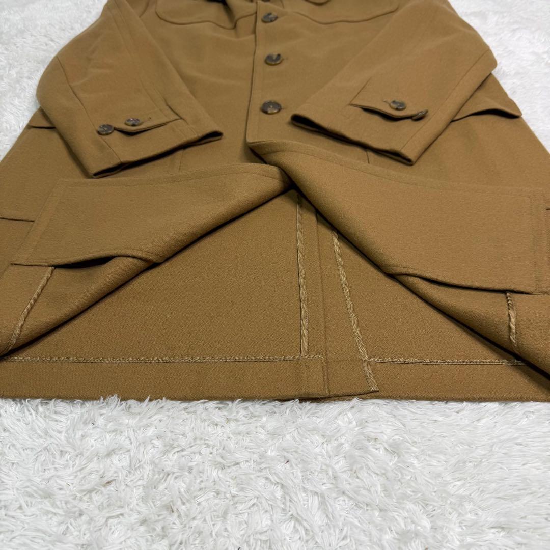 FENDI ロングコート 大きいサイズ XL 取り外しフード付き ウール