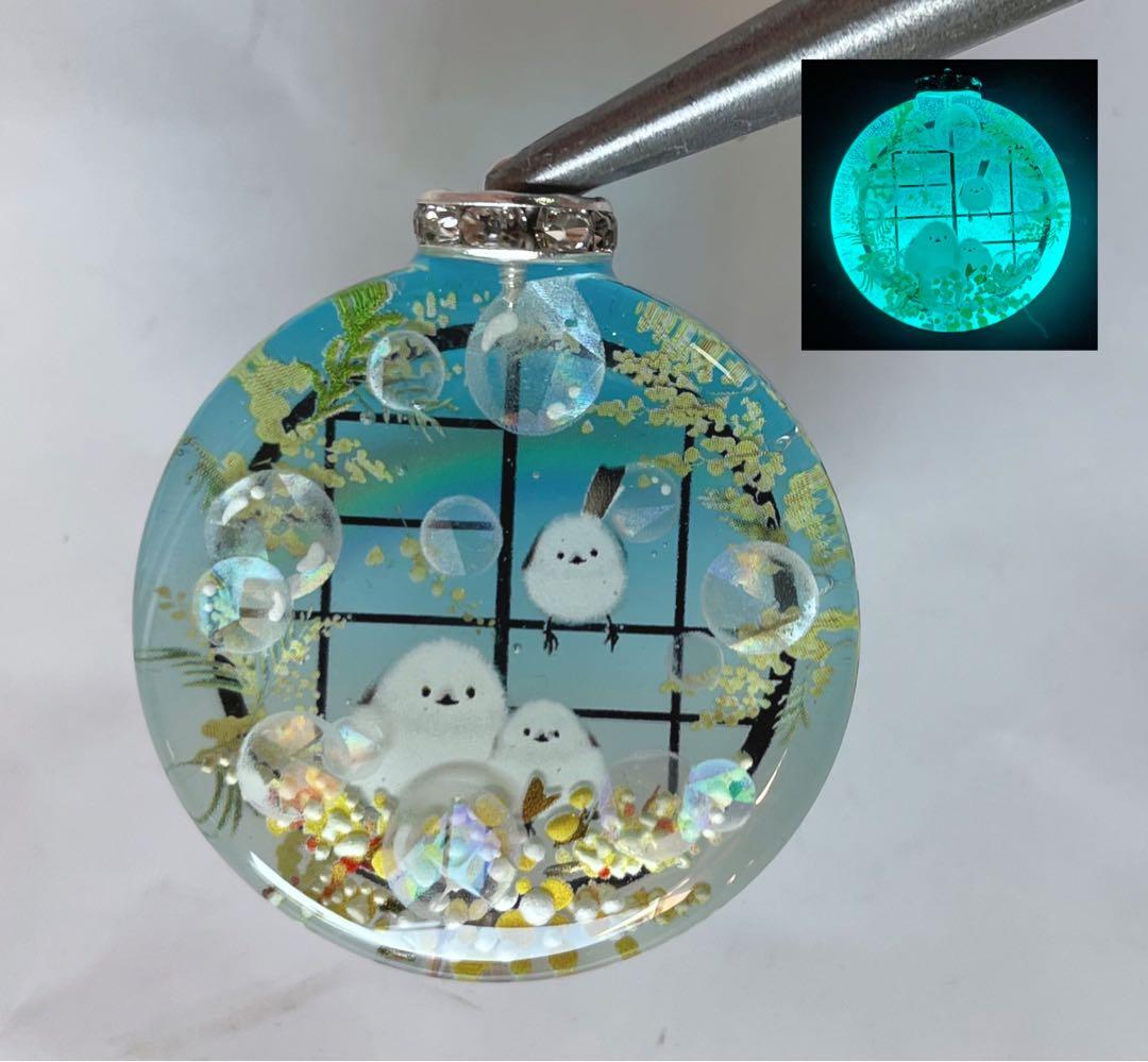 RUKURUKU/夢の国の子猫達　蓄光　オルゴナイトキーホルダー