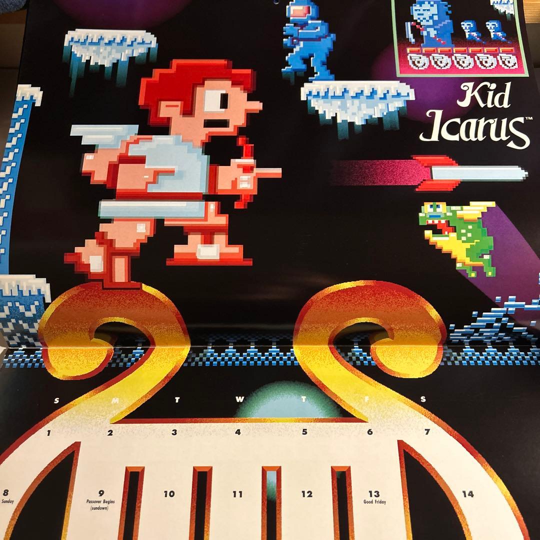 「任天堂1990カレンダー」スーパーマリオ　ゼルダの伝説　メトロイドパルテナの鏡