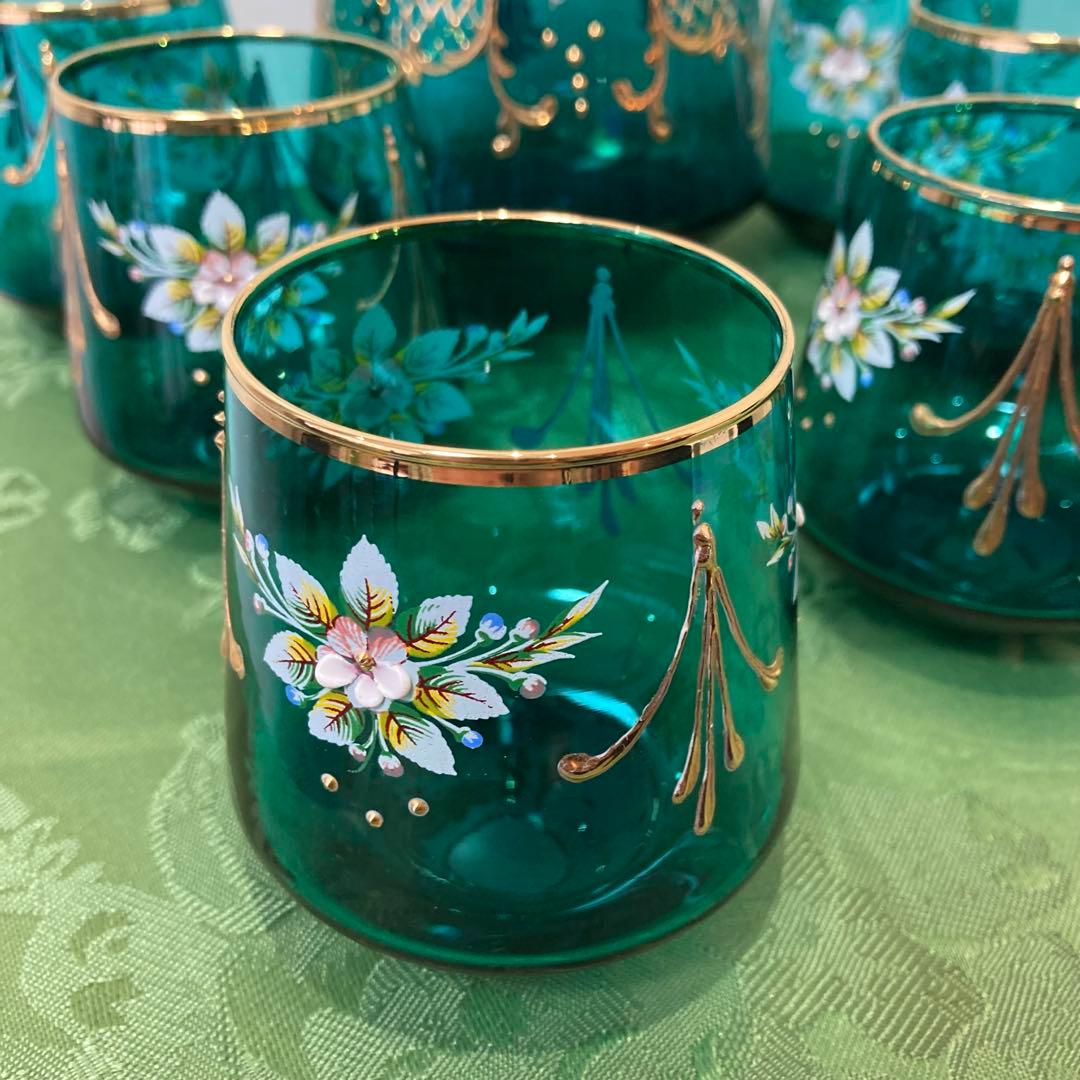 ベネチアンガラス デカンタとグラスセット