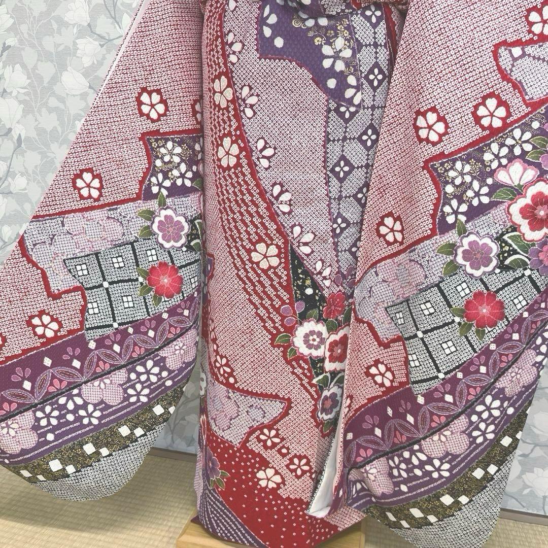 正絹 振袖 長襦袢セット古典柄熨斗模様トールサイズ