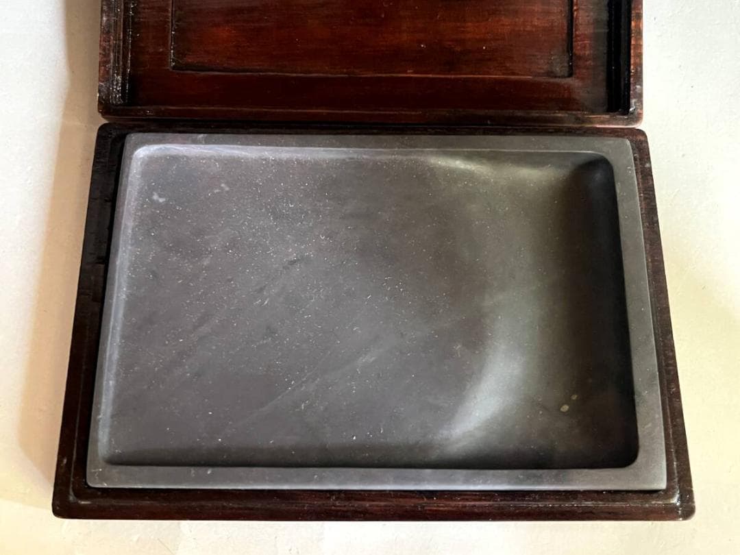 硯■唐木箱入り 長方形 書道道具 古道具 古美術 時代物 骨董品■