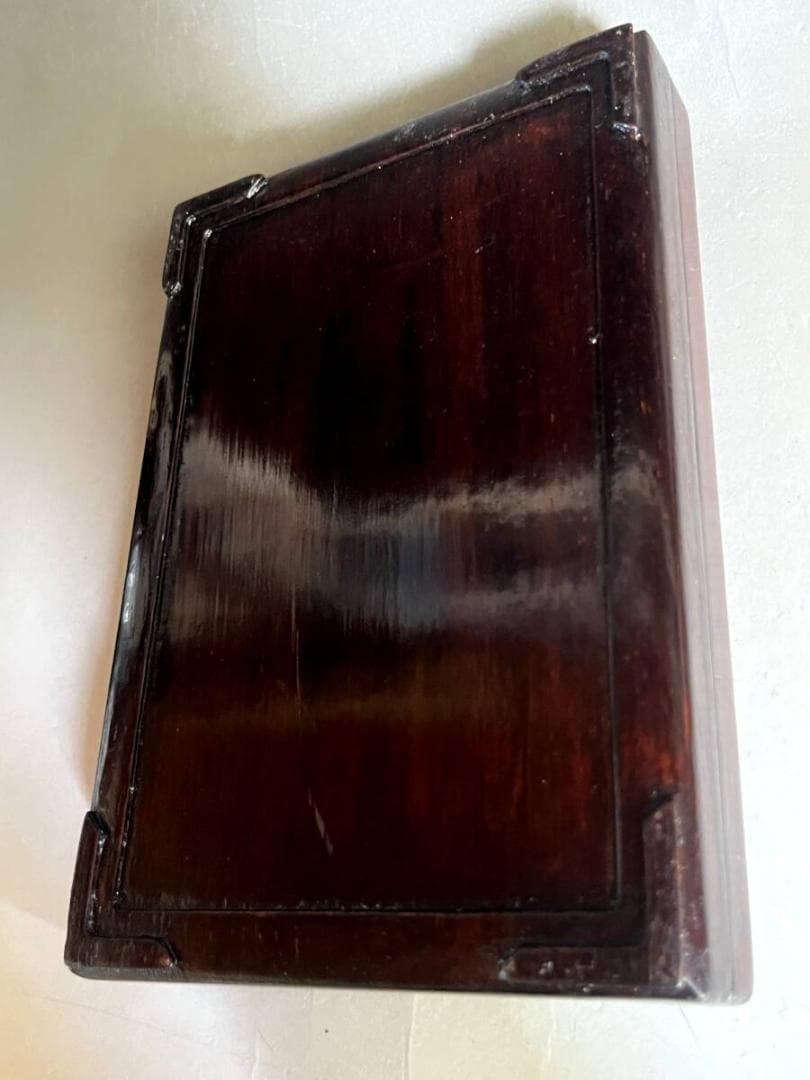 硯■唐木箱入り 長方形 書道道具 古道具 古美術 時代物 骨董品■