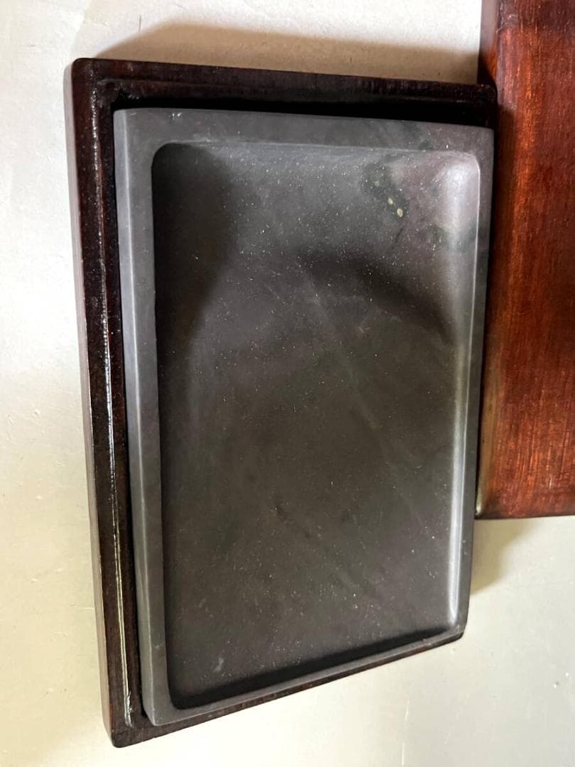 硯■唐木箱入り 長方形 書道道具 古道具 古美術 時代物 骨董品■