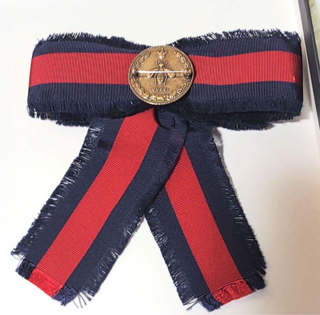 GUCCI　グッチ　リボン　ブローチ　コサージュ シェリーライン　ビジュー