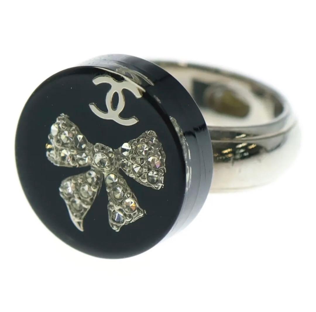 CHANEL (シャネル) ココマーク ラインストーン リボン リング 指輪