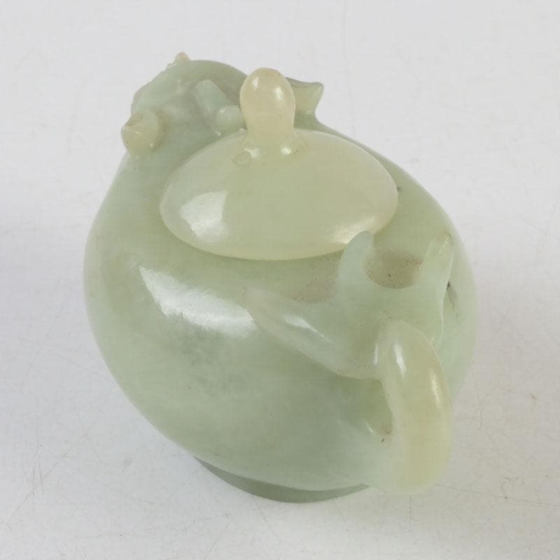 中国　書道具　玉石彫刻　神獣刻　水滴　V　9592